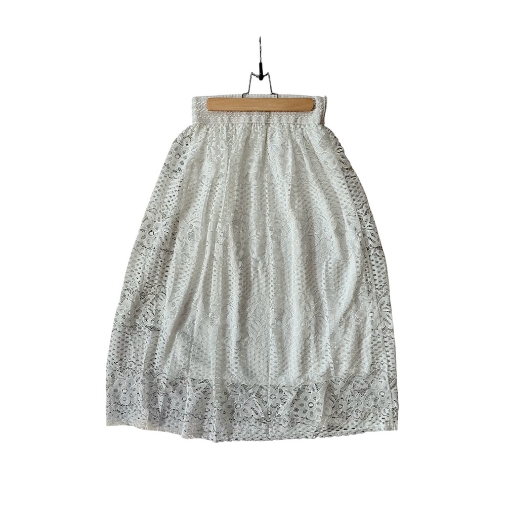 Boho White Lace Midi Skirt (NWT) - Picture 1 of 6